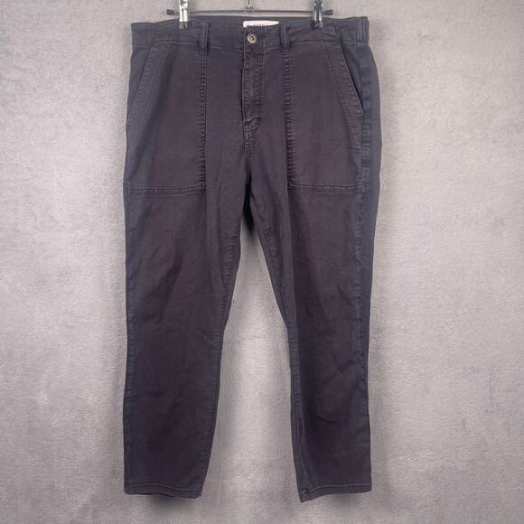 Pistola Womens High Rise Cropped Utility Pants SZ 30 Mara Black Denim Trousers - Picture 1 of 9